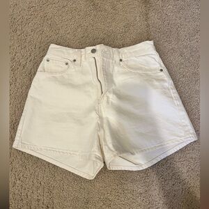 White Levi shorts